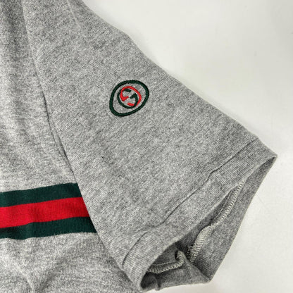 GUCCI グッチ 232618 グレー コットン シェリーライン ポロシャツ トップス