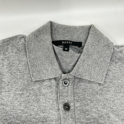 GUCCI グッチ 232618 グレー コットン シェリーライン ポロシャツ トップス