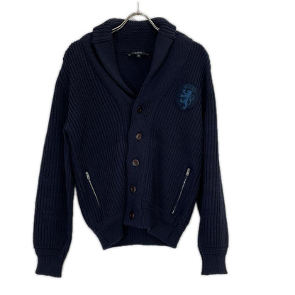 GUCCI グッチ 323163 ネイビー ウール ロゴワッペン ニットカーディガン トップス