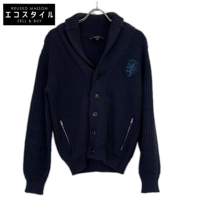 GUCCI グッチ 323163 ネイビー ウール ロゴワッペン ニットカーディガン トップス