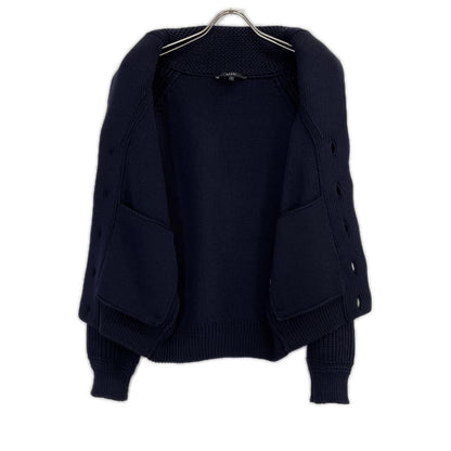GUCCI グッチ 323163 ネイビー ウール ロゴワッペン ニットカーディガン トップス