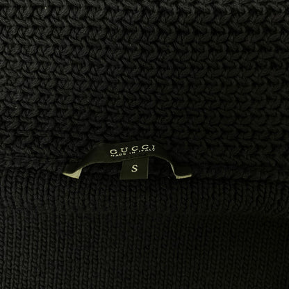 GUCCI グッチ 323163 ネイビー ウール ロゴワッペン ニットカーディガン トップス