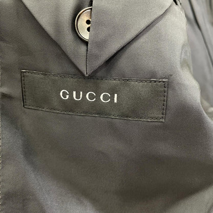 GUCCI グッチ グレー ウール ストライプ シングル 3B スーツ スーツ セットアップ