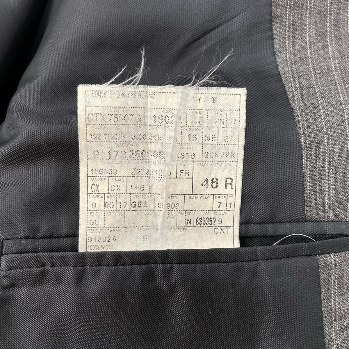 GUCCI Gucci Gray Wool Striped Single-Breasted 3B Suit Suit Set