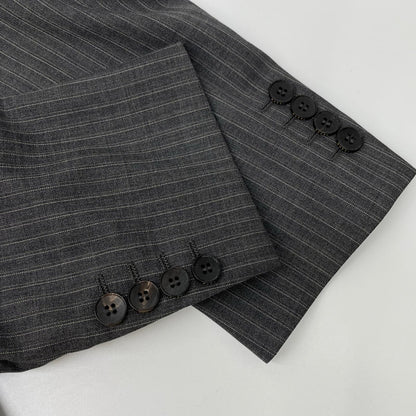 GUCCI グッチ グレー ウール ストライプ シングル 3B スーツ スーツ セットアップ