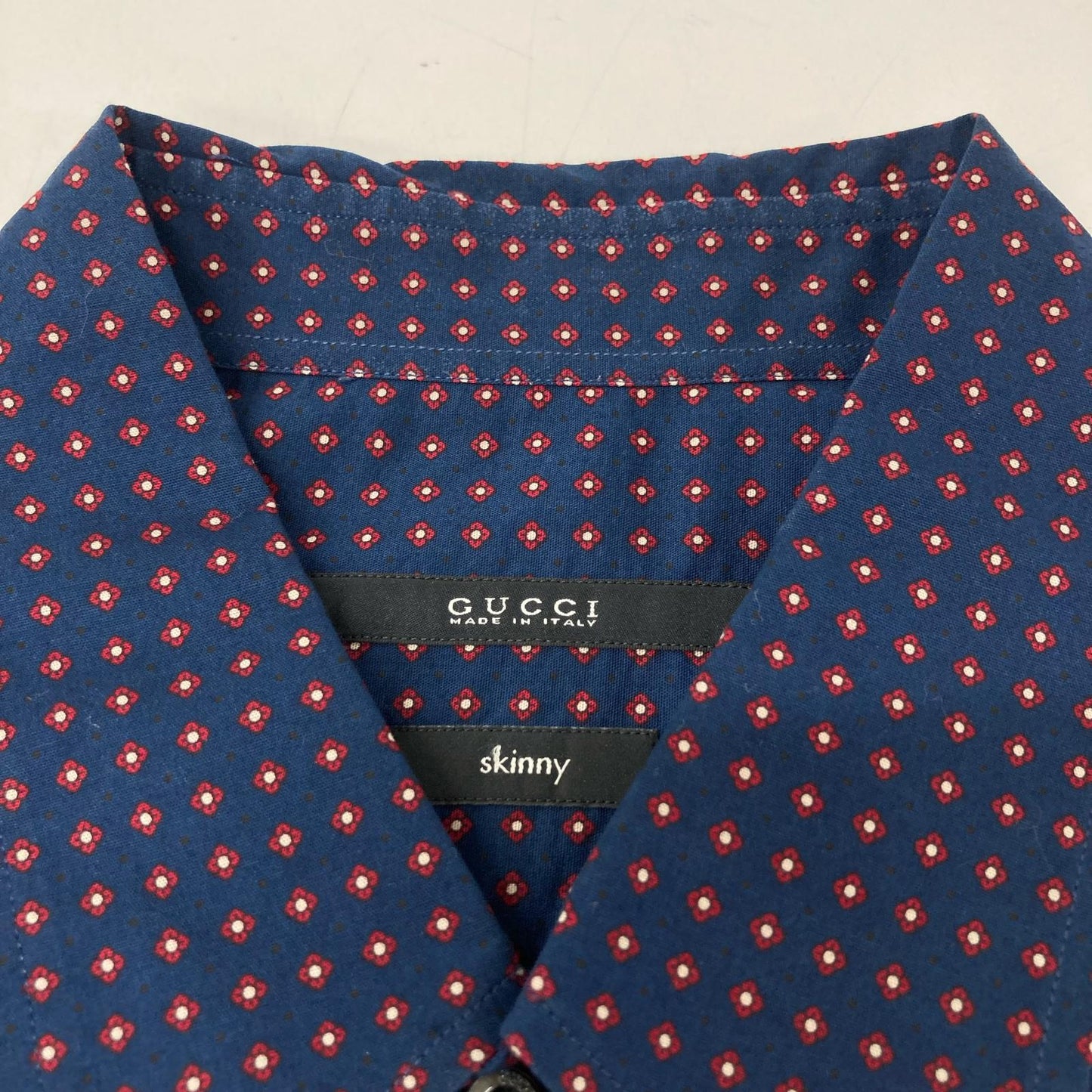 GUCCI グッチ 324812 ネイビー コットン混 フラワー 半袖シャツ トップス