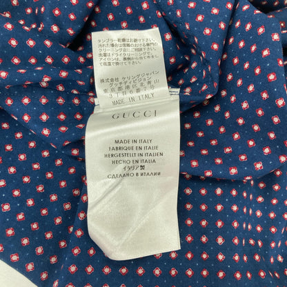 GUCCI グッチ 324812 ネイビー コットン混 フラワー 半袖シャツ トップス