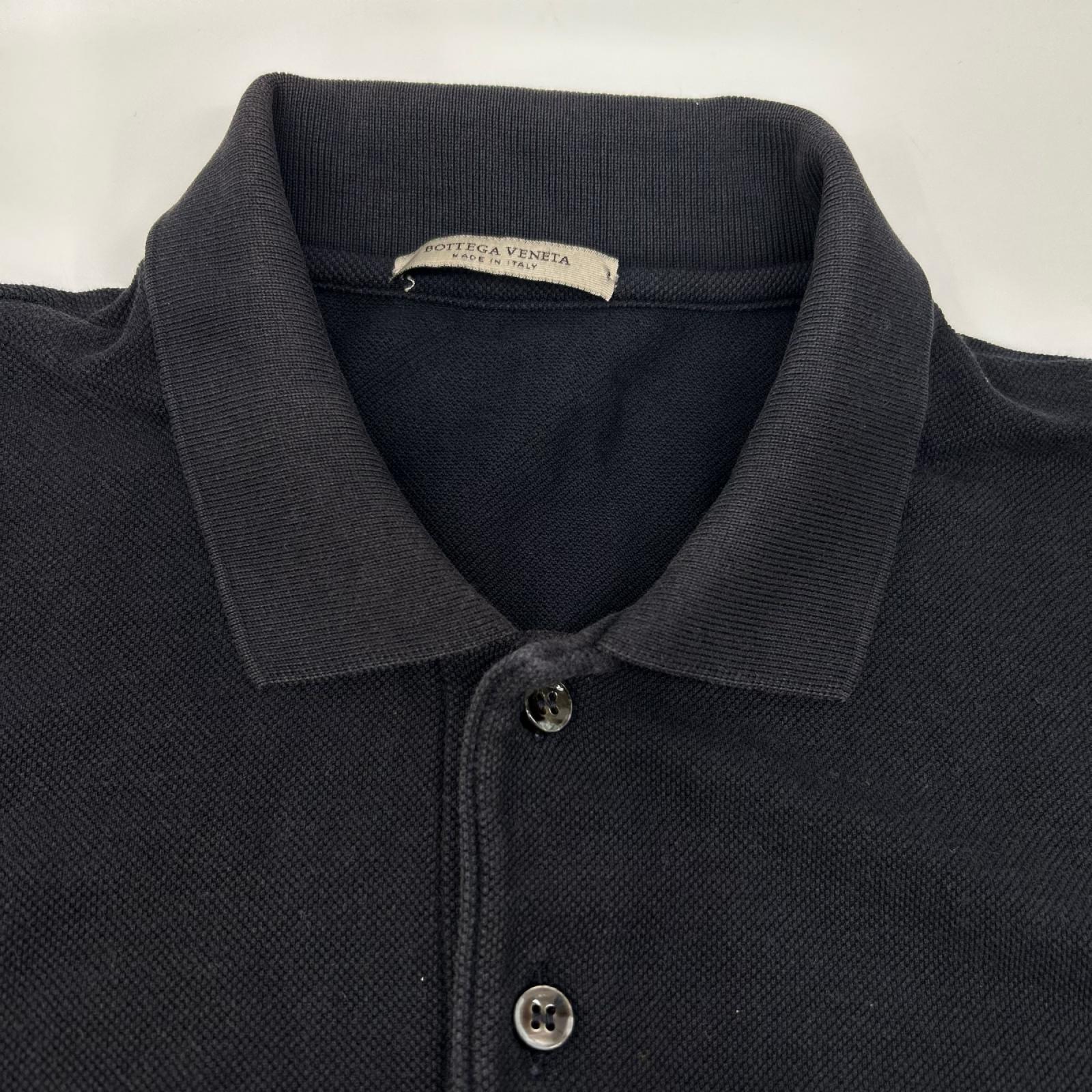 BOTTEGA VENETA ボッテガヴェネタ ブラック コットン ワッペン ポロシャツ トップス