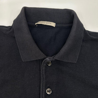 BOTTEGA VENETA ボッテガヴェネタ ブラック コットン ワッペン ポロシャツ トップス