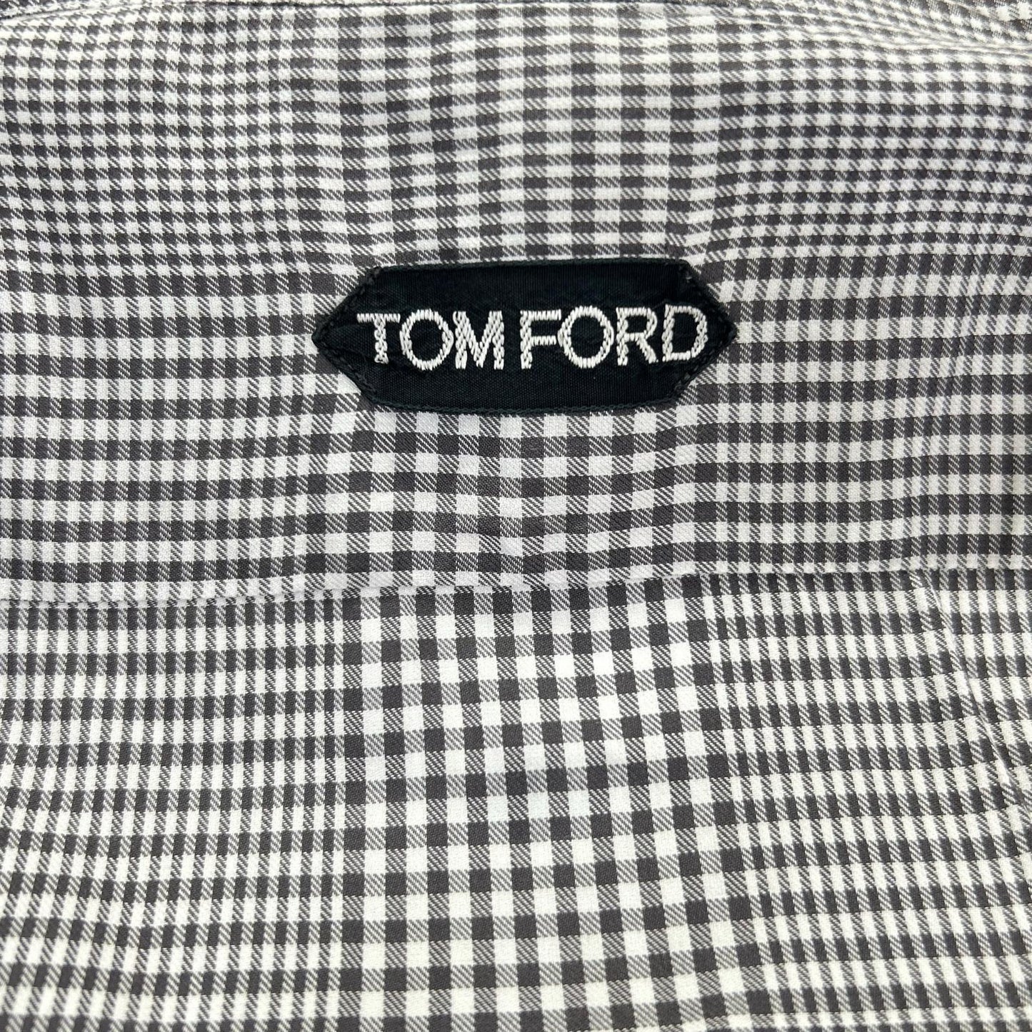 TOM FORD トムフォード グレー コットン チェック シャツ トップス