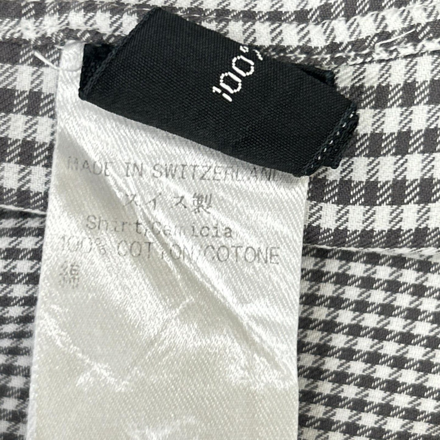 TOM FORD トムフォード グレー コットン チェック シャツ トップス