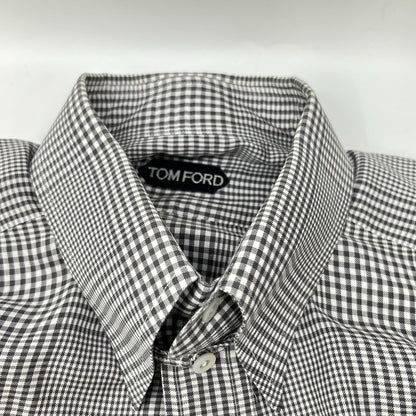 TOM FORD トムフォード グレー コットン チェック シャツ トップス