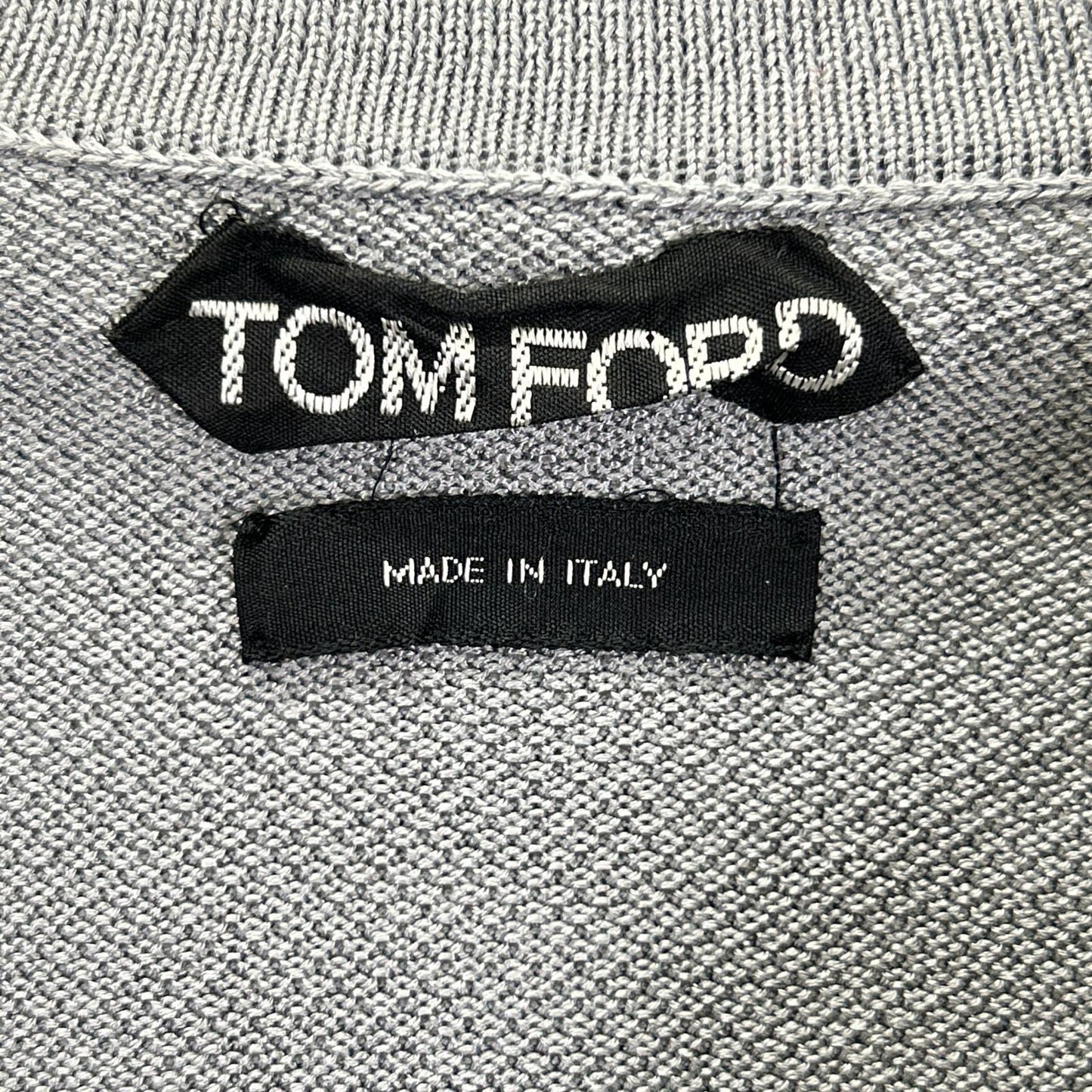 TOM FORD トムフォード グレー レーヨンコットン ポロシャツ トップス