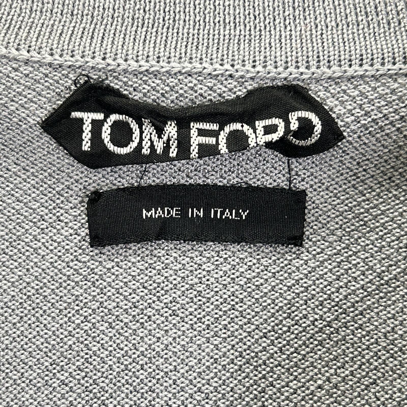 TOM FORD トムフォード グレー レーヨンコットン ポロシャツ トップス