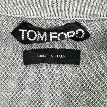 TOM FORD トムフォード グレー レーヨンコットン ポロシャツ トップス