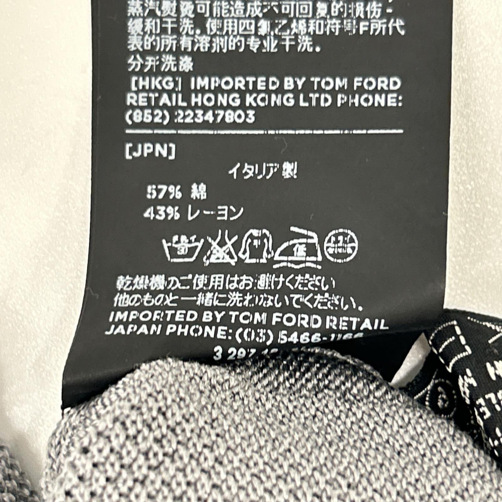 TOM FORD トムフォード グレー レーヨンコットン ポロシャツ トップス