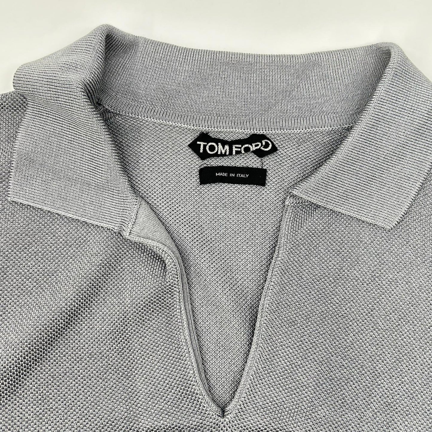 TOM FORD トムフォード グレー レーヨンコットン ポロシャツ トップス