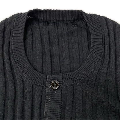 DOLCE&GABBANA black rayon-cotton Henley-neck top