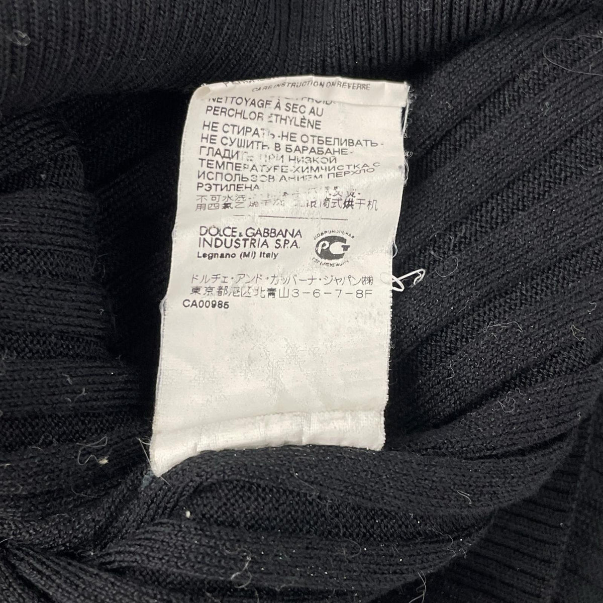 DOLCE&GABBANA black rayon-cotton Henley-neck top