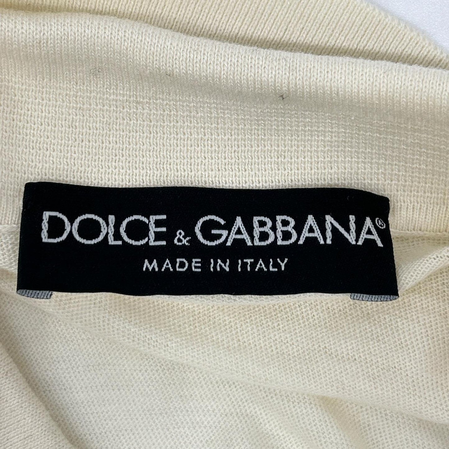 DOLCE&GABBANA ドルチェアンドガッバーナ アイボリー シルクコットン ポロシャツ トップス