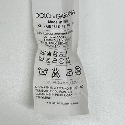 DOLCE&GABBANA ドルチェアンドガッバーナ アイボリー シルクコットン ポロシャツ トップス