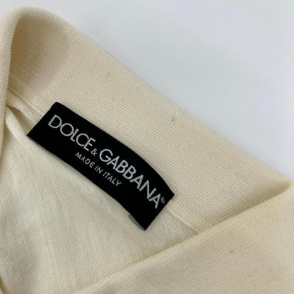 DOLCE&GABBANA ドルチェアンドガッバーナ アイボリー シルクコットン ポロシャツ トップス