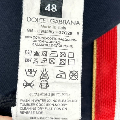 DOLCE&GABBANA ドルチェアンドガッバーナ ネイビー コットン エンブレムワッペン トラックジャケット ジャケット