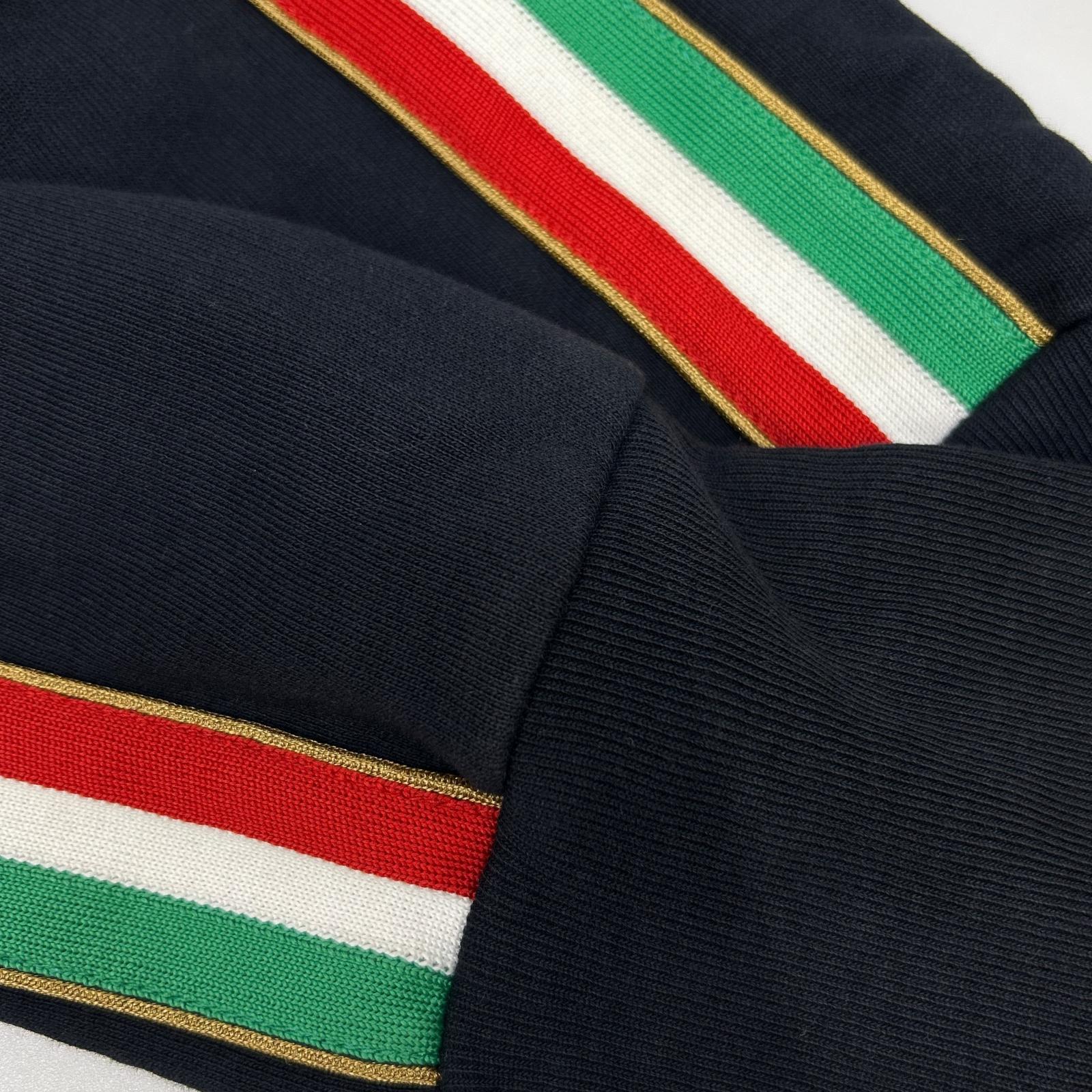 DOLCE&GABBANA ドルチェアンドガッバーナ ネイビー コットン エンブレムワッペン トラックジャケット ジャケット