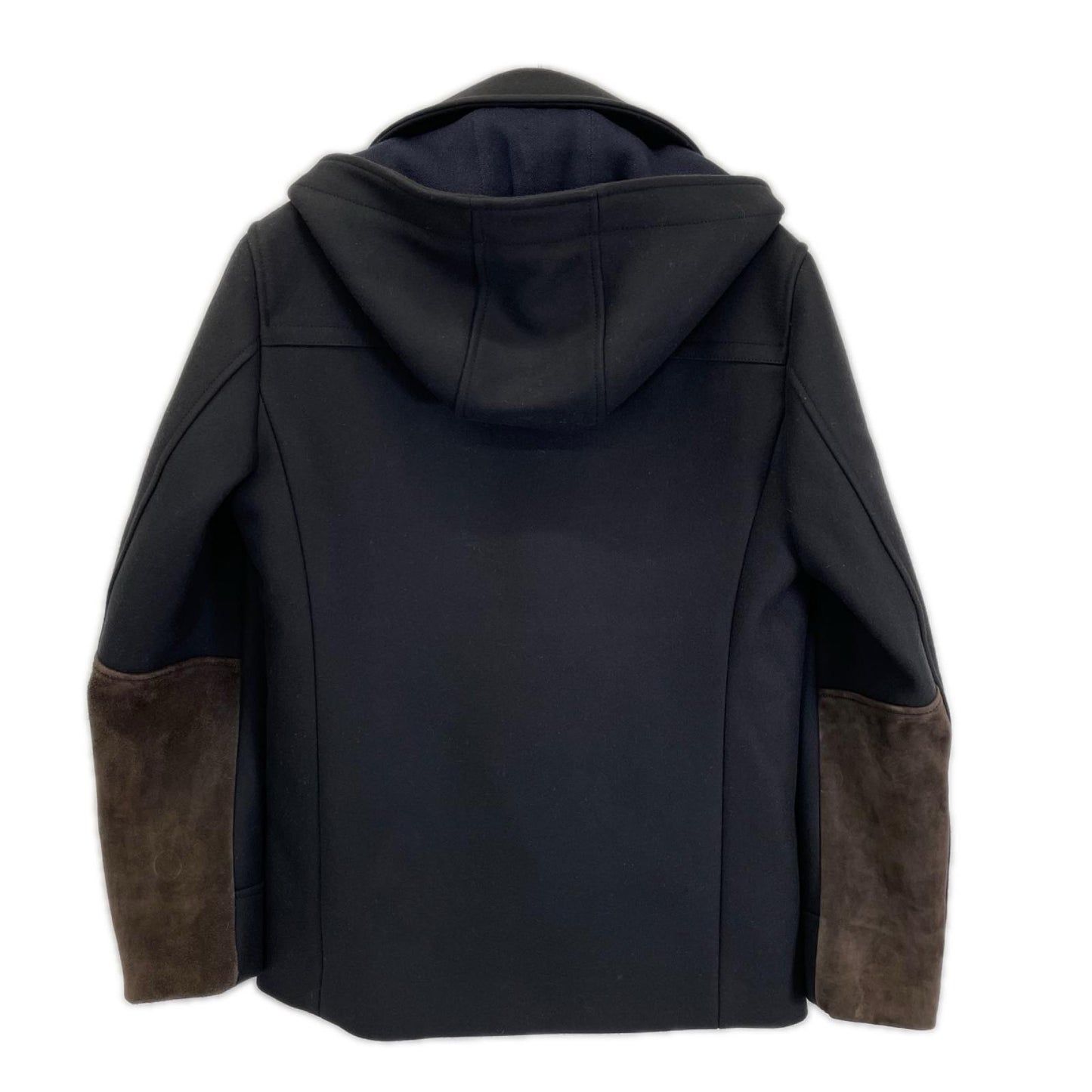 GUCCI グッチ 268604 ブラック フード付 スウェード切替 ダブルコート コート