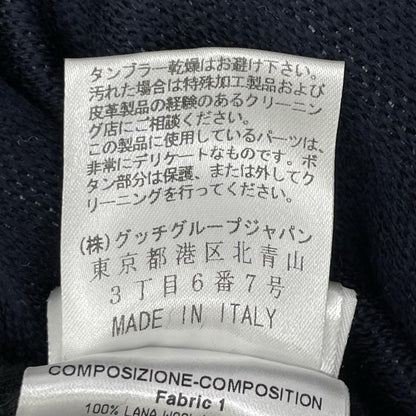 GUCCI グッチ 268604 ブラック フード付 スウェード切替 ダブルコート コート