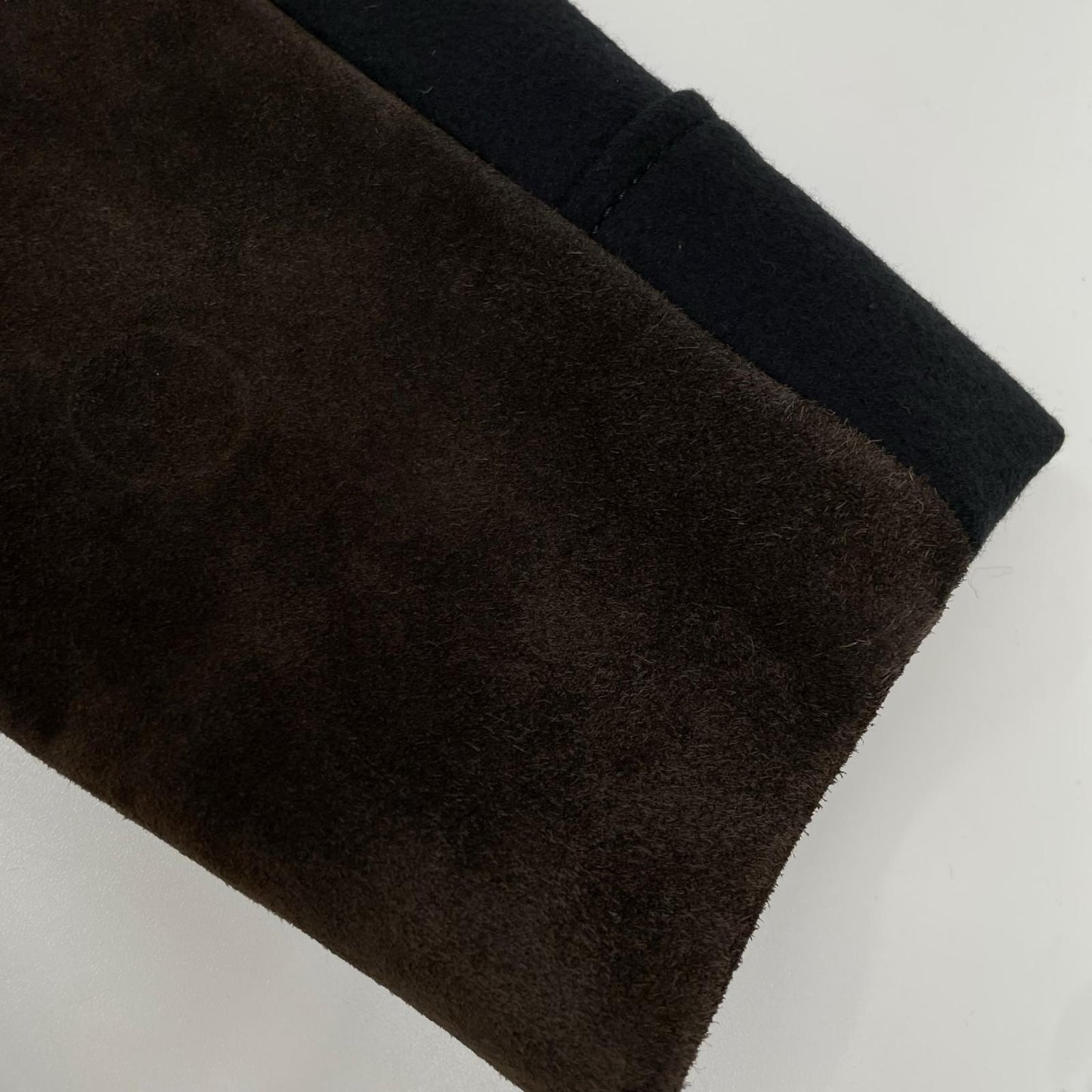 GUCCI グッチ 268604 ブラック フード付 スウェード切替 ダブルコート コート