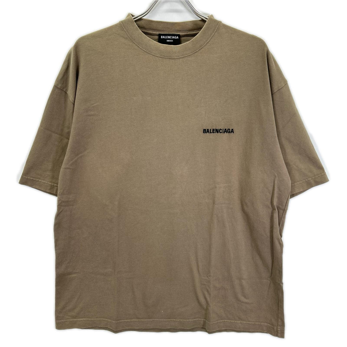 BALENCIAGA バレンシアガ 612966 21年製 ベージュ ロゴ Tシャツ トップス
