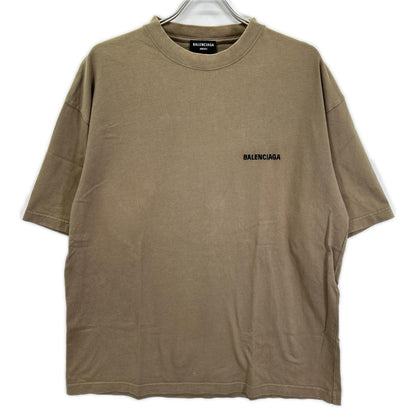 BALENCIAGA バレンシアガ 612966 21年製 ベージュ ロゴ Tシャツ トップス