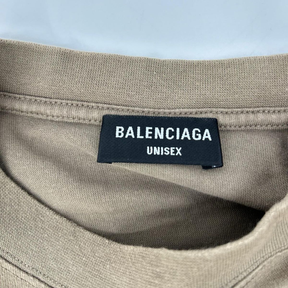 BALENCIAGA バレンシアガ 612966 21年製 ベージュ ロゴ Tシャツ トップス