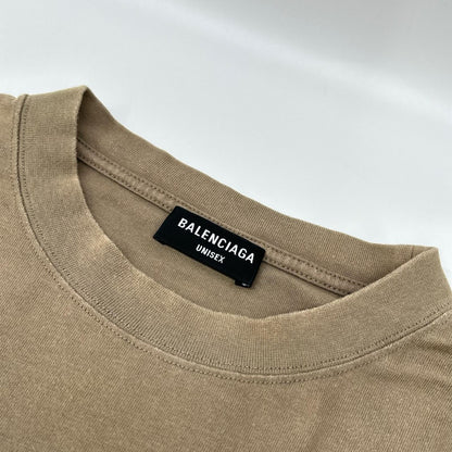 BALENCIAGA バレンシアガ 612966 21年製 ベージュ ロゴ Tシャツ トップス