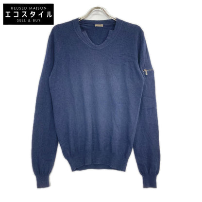 BOTTEGA VENETA ボッテガヴェネタ ネイビー カシミヤコットン ジップポケット ニット トップス