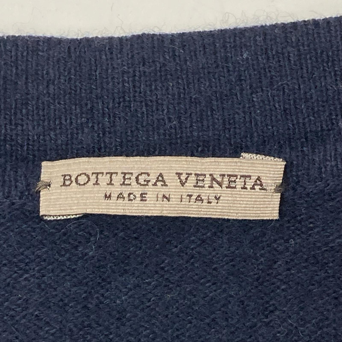 BOTTEGA VENETA ボッテガヴェネタ ネイビー カシミヤコットン ジップポケット ニット トップス