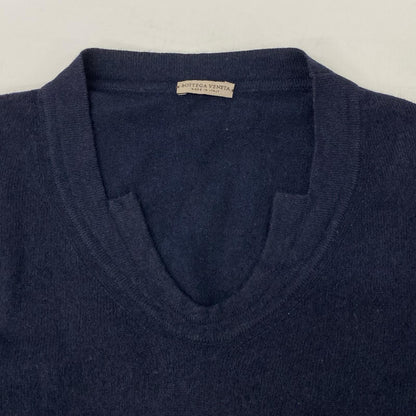 BOTTEGA VENETA ボッテガヴェネタ ネイビー カシミヤコットン ジップポケット ニット トップス
