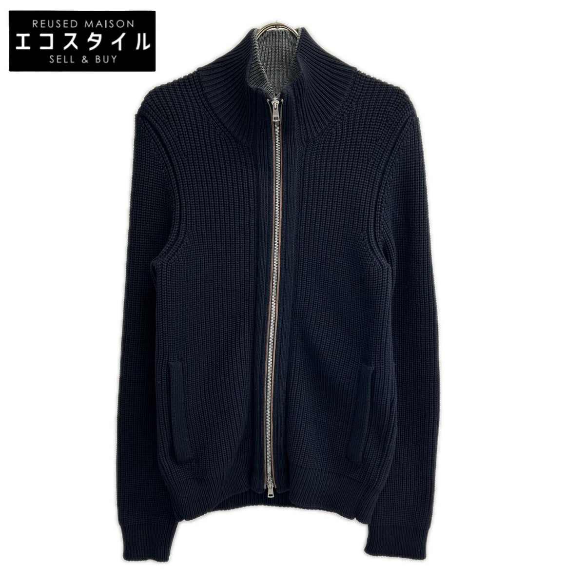 GUCCI グッチ トムフォード期　255915 ネイビー ウール ドライバーズニット トップス