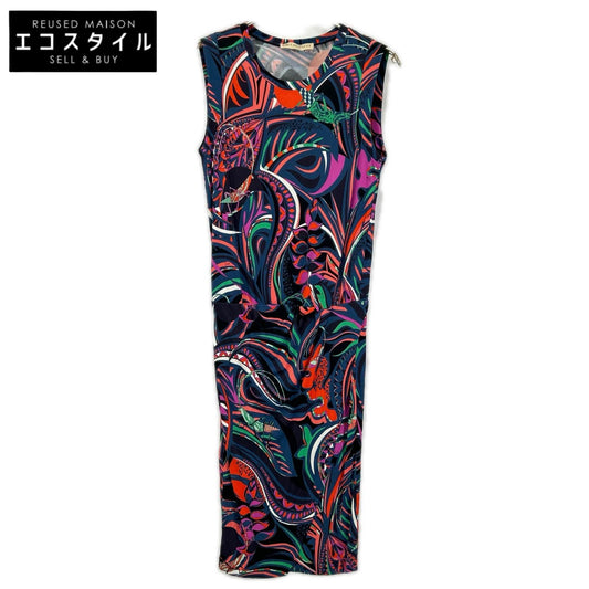 EMILIO PUCCI エミリオプッチ 61RG46 マルチカラー シルク混 ノースリーブ ワンピース ワンピース