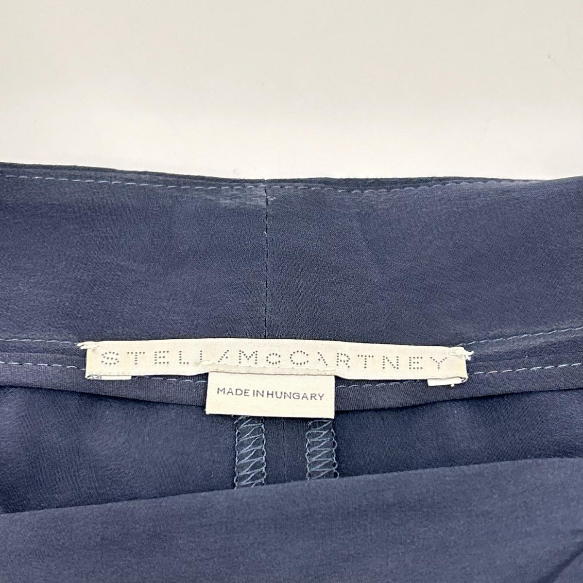 STELLA McCARTNEY ステラマッカートニー 554161 ネイビー シルク カットワーク刺繍 ワイドパンツ ボトムス
