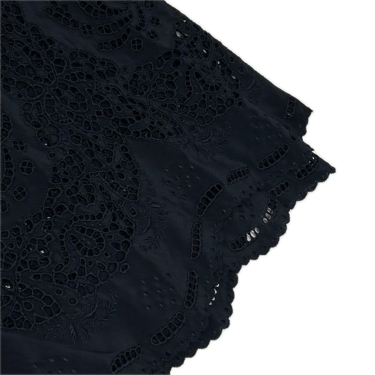 STELLA McCARTNEY ステラマッカートニー 554161 ネイビー シルク カットワーク刺繍 ワイドパンツ ボトムス