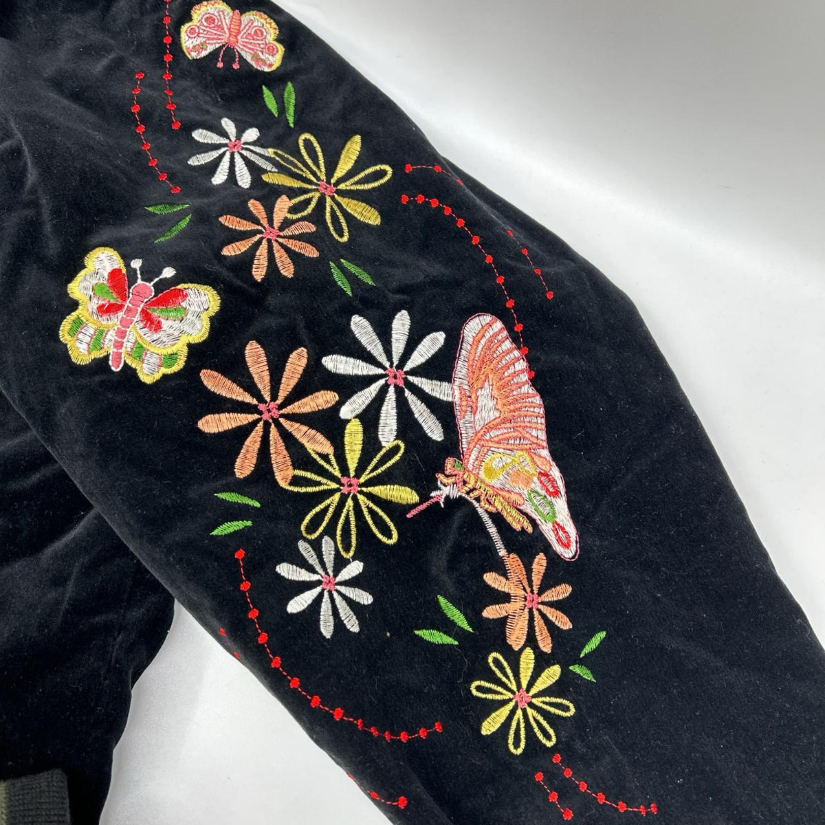 Hoshihime 星姫 ブラック 蝶 キジ 刺繍 別珍 スカジャン ジャケット