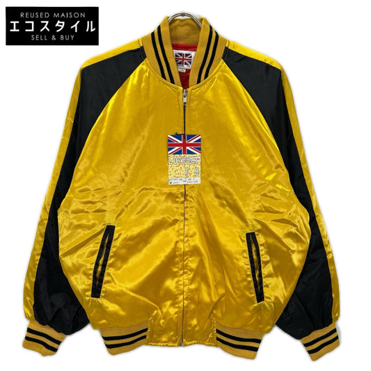 その他ブランド 【LONDON F.B.】イエロー×ブラック サテン スカジャン ジャケット