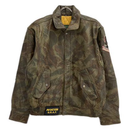 AVIATION アビエイション 6301 カーキ カモフラ レザーフライト ジャケット ジャケット