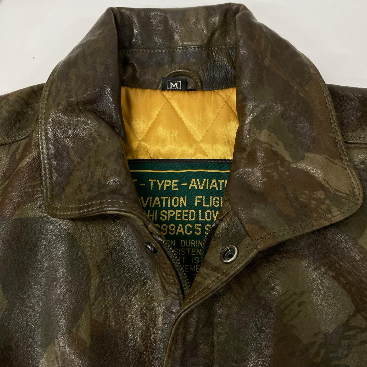 AVIATION アビエイション 6301 カーキ カモフラ レザーフライト ジャケット ジャケット