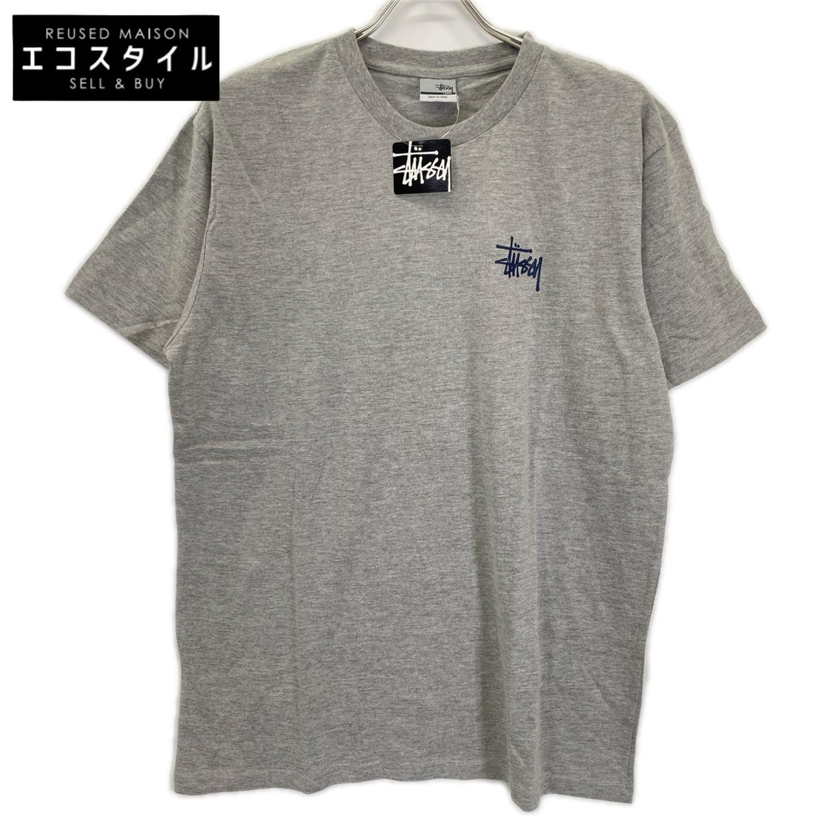 stussy ステューシー 90s デッドストック グレー コットン ロゴ Tシャツ トップス