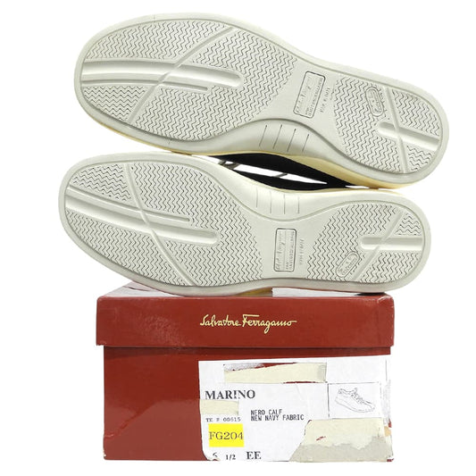 SalvatoreFerragamo サルバトーレフェラガモ 美品 レザー スニーカー シューズ メンズ ブラック 6 1/2 シューズ
