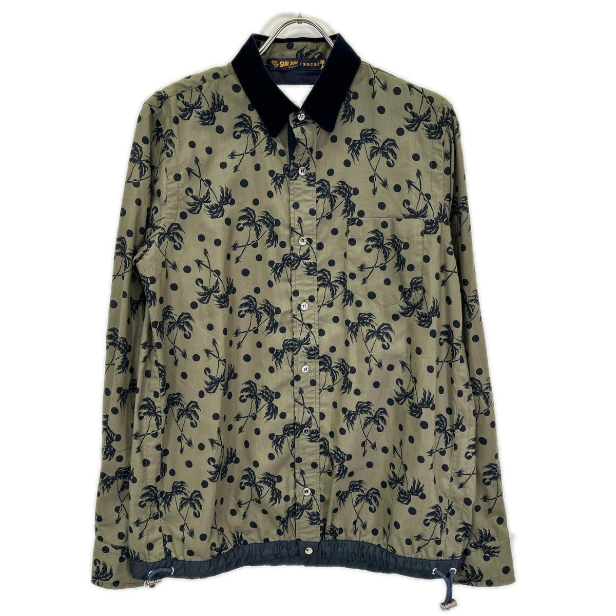 sacai サカイ ×SUN SURF 20-02201M カーキ ドローストリング シャツ トップス