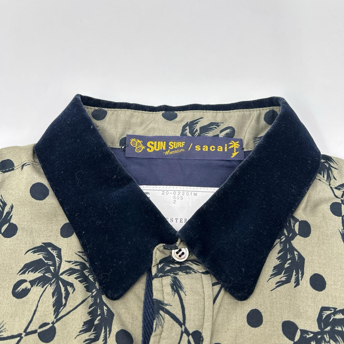 sacai サカイ ×SUN SURF 20-02201M カーキ ドローストリング シャツ トップス